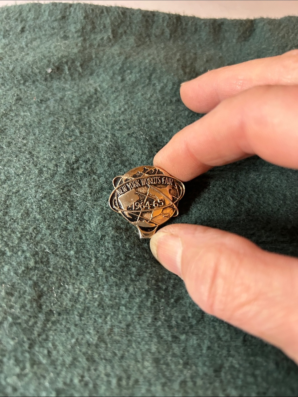 Gold-Tone New York World's Fair Unisphere 1964-65 Lapel Pin